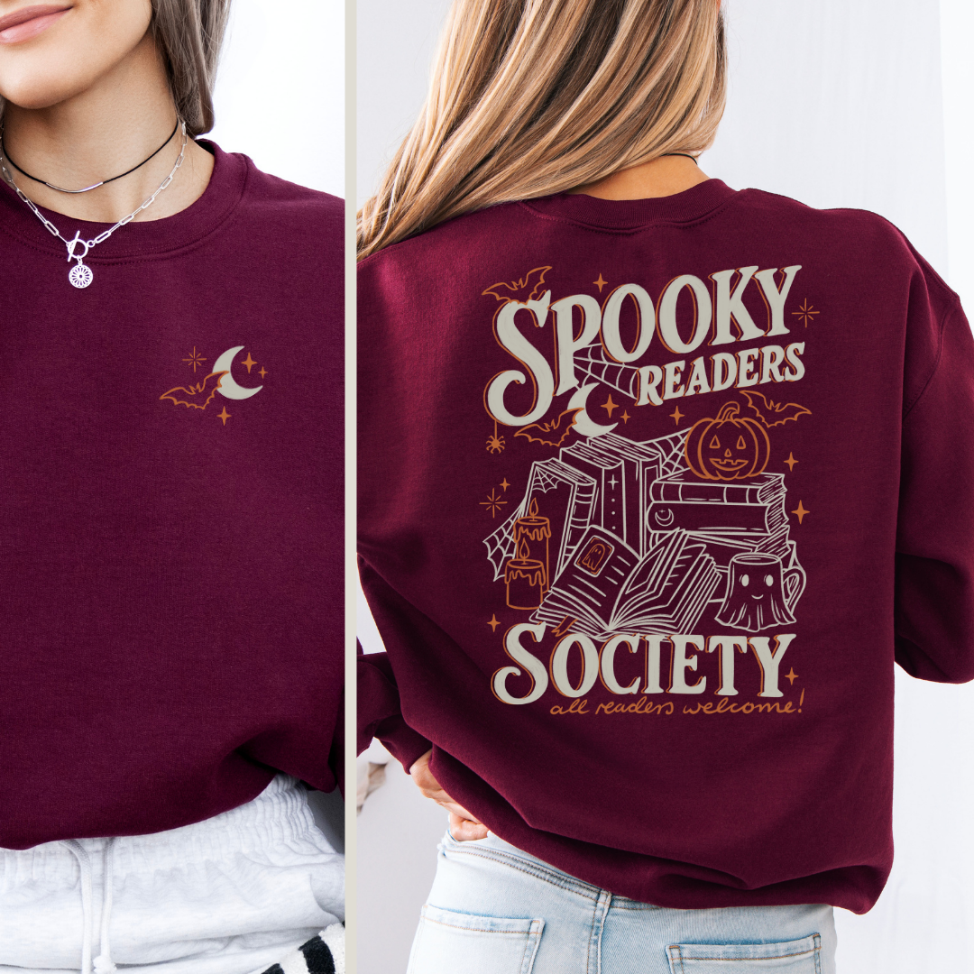 Bookish Sweatshirt - Spooky Readers Society mit Backprint