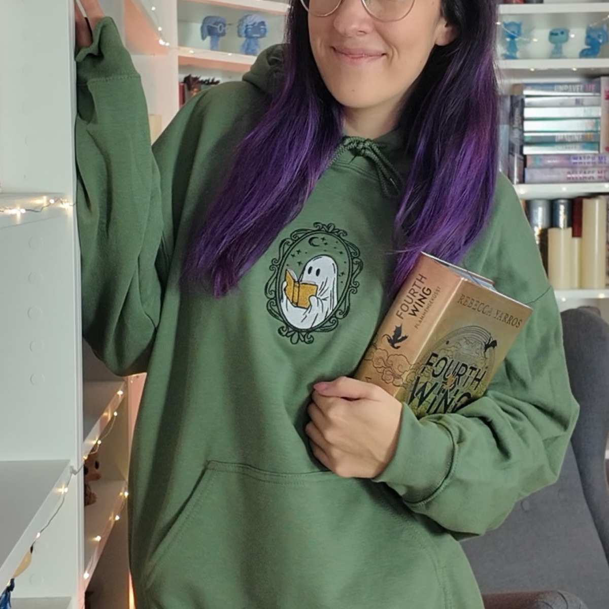 Bookish Hoodie - Book Ghost mit Stick