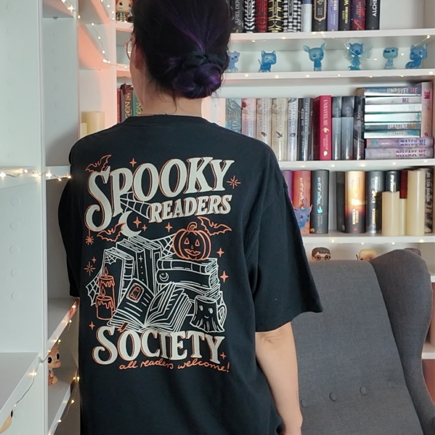 Spooky Readers Premium T-Shirt Rückenprint