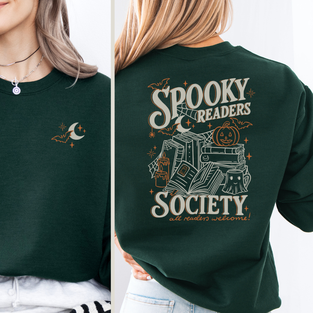 Bookish Sweatshirt - Spooky Readers Society mit Backprint