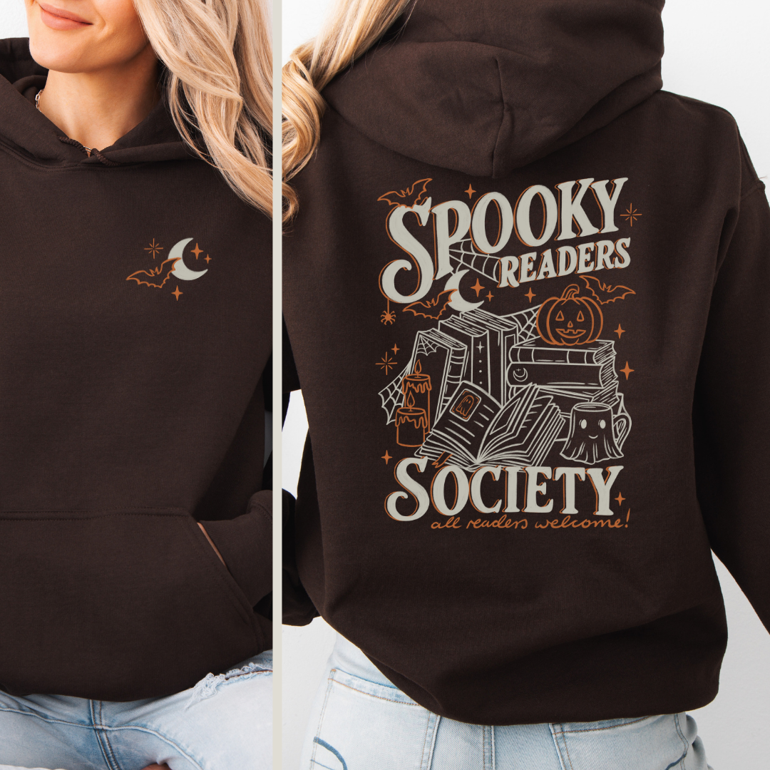 Bookish Hoodie - Spooky Readers Society mit Backprint