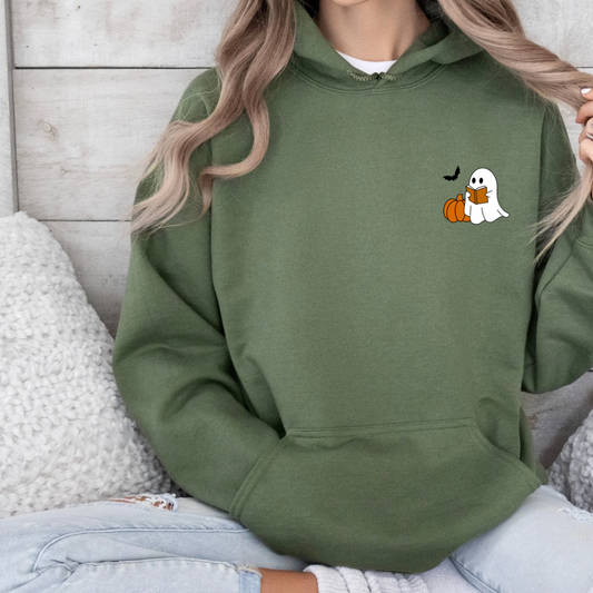 Hoodie | Book Ghost | bestickt | Bookish Halloween