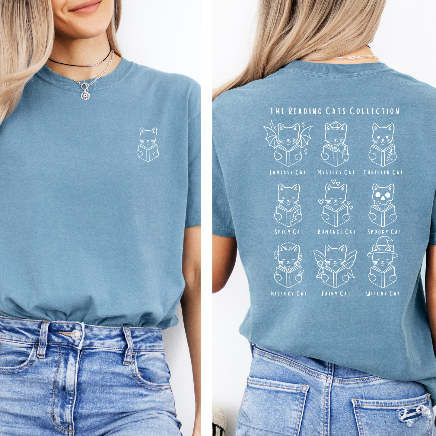 Premium T-Shirt | Reading Cats Collection | Druck | Bookish Shirt