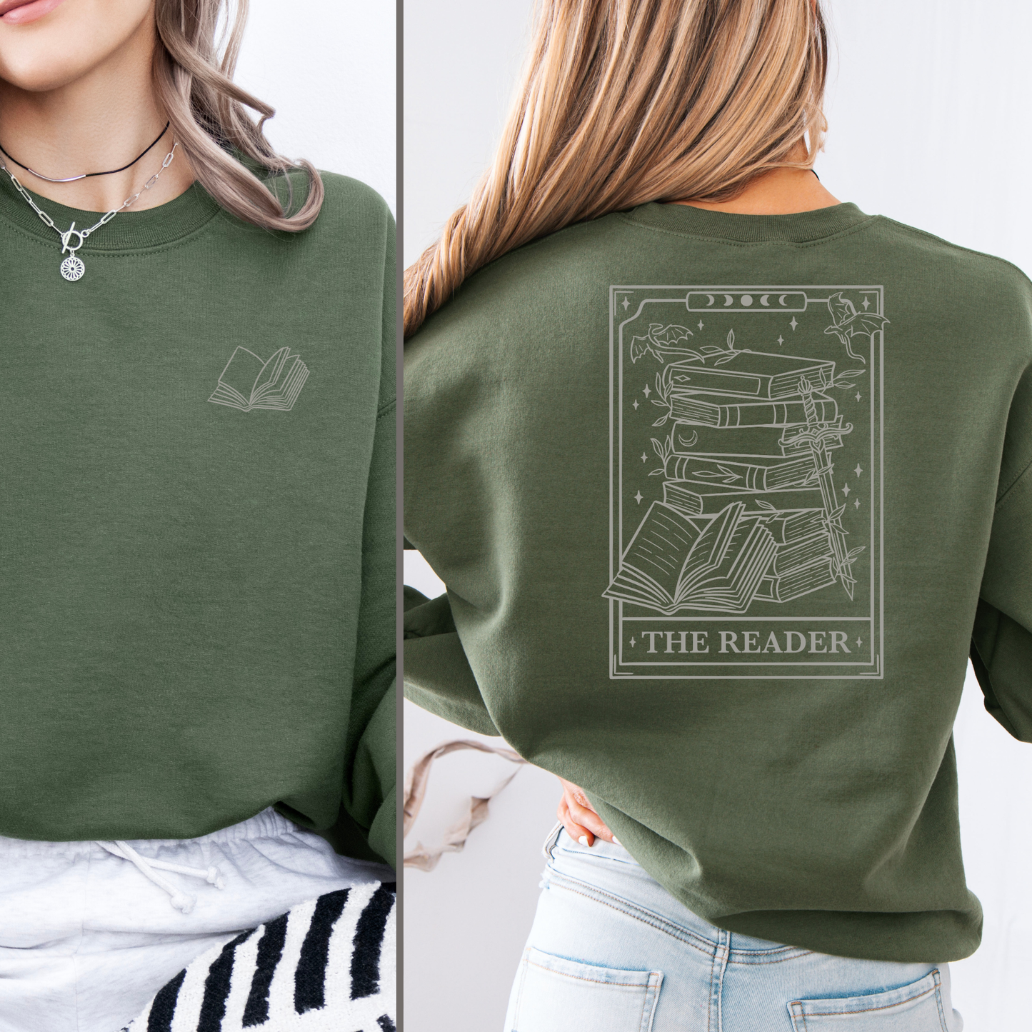 Reader Tarot Card Sweatshirt - Bookish Sweatshirt Druck