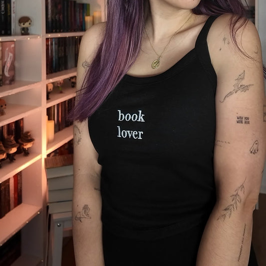 Bookish Top - Book Lover (bestickt)