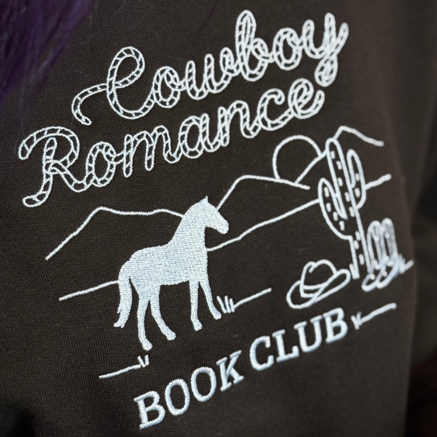 Hoodie | Cowboy Romance Book Club | bestickt | Bookish Hoodie