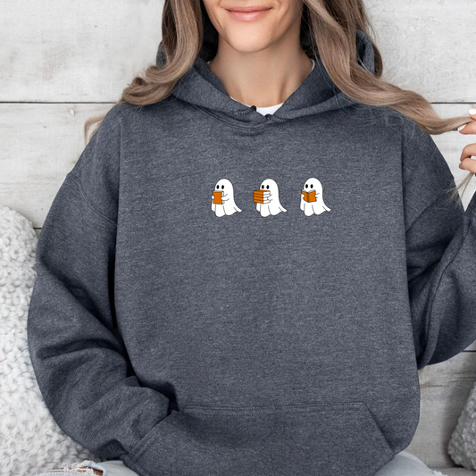 Hoodie | Bookish Ghosts | bestickt | Bookish Halloween