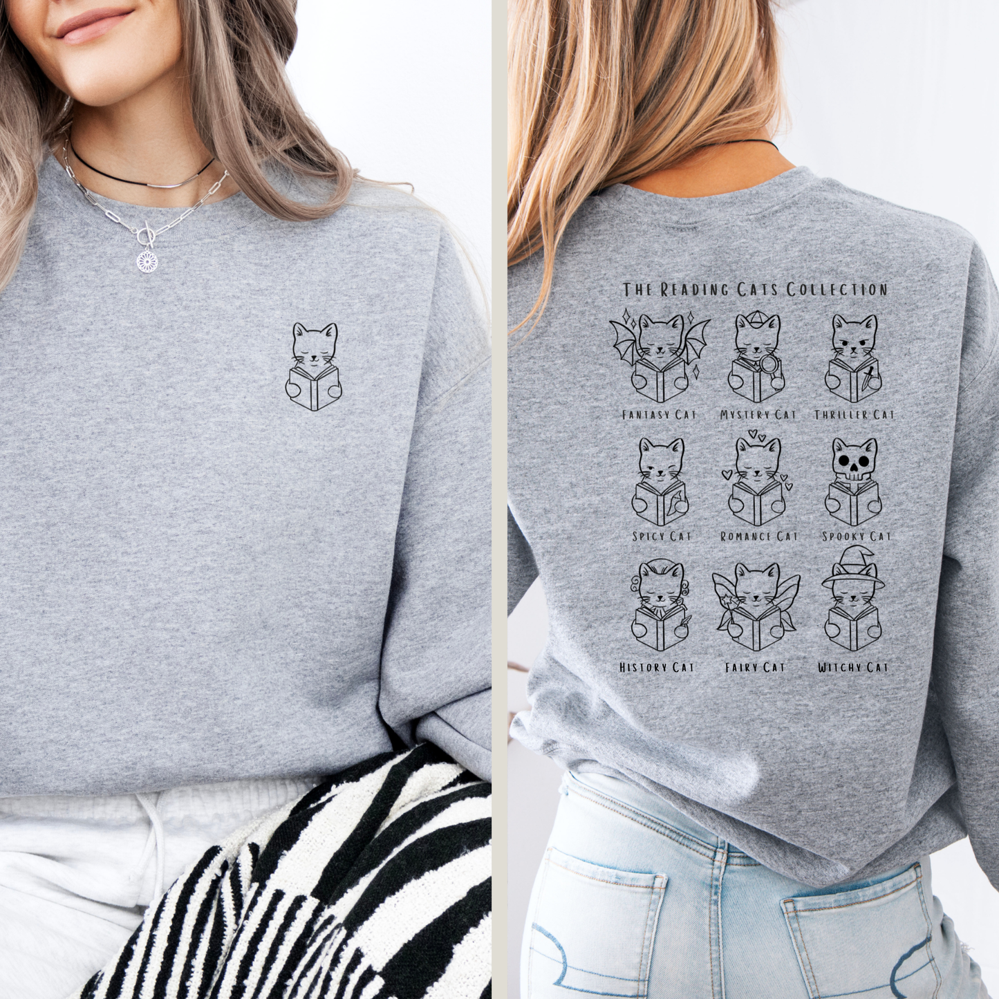 Sweatshirt | Reading Cats Collection | Druck | Bookish Sweatshirt