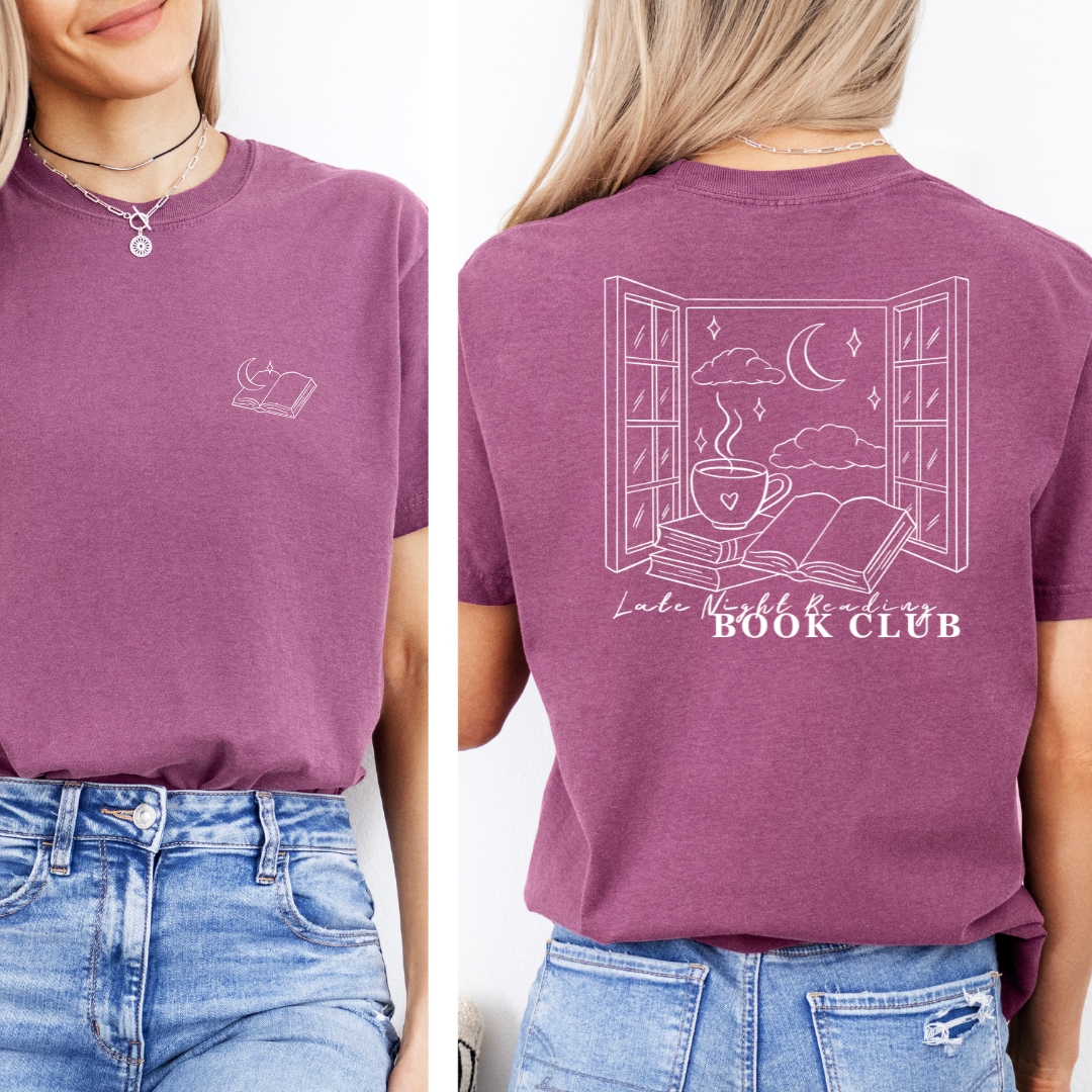 Premium T-Shirt | Late Night Book Club | Druck | Bookish T-Shirt