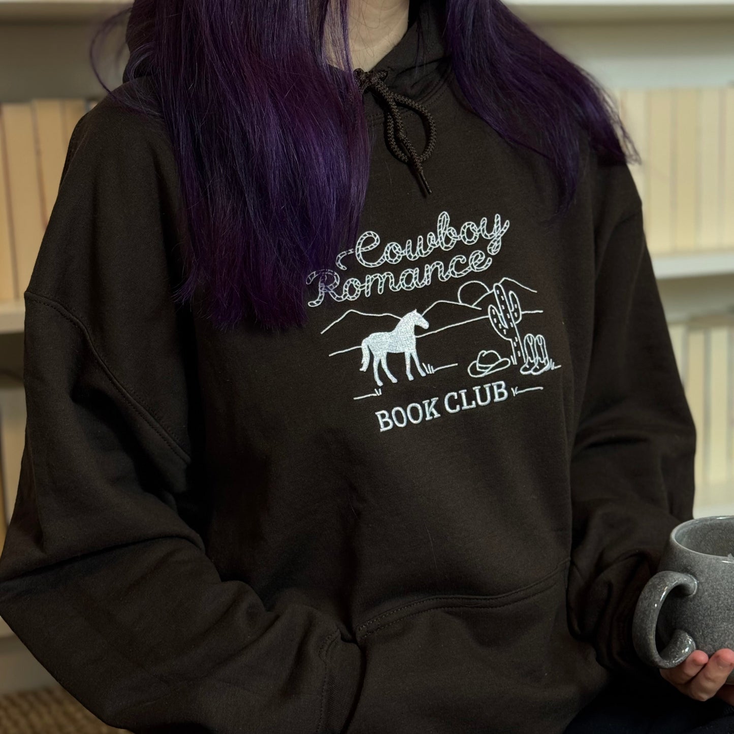 Hoodie | Cowboy Romance Book Club | bestickt | Bookish Hoodie