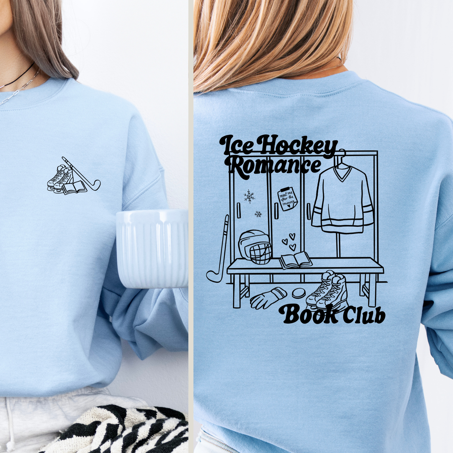 ice hockey book club sweatshirt sports romance pullover