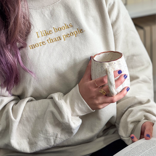 Sweatshirt | I like books more than people | bestickt | Bookish Sweatshirt