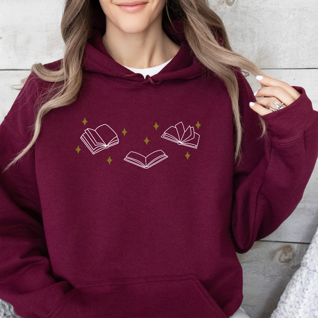Buch Hoodie „Book Magic“ – Bestickt
