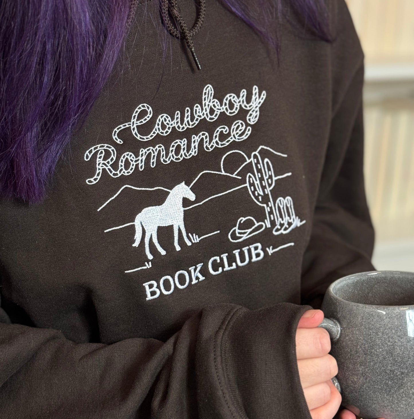 Hoodie | Cowboy Romance Book Club | bestickt | Bookish Hoodie