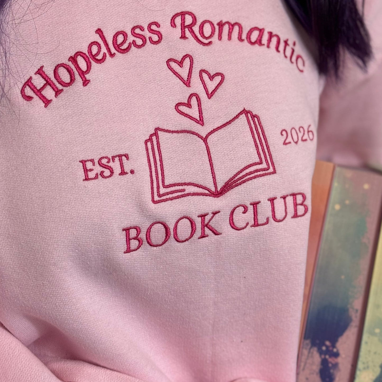 Hoodie | Hopeless Romantic Book Club | bestickt | Bookish Hoodie