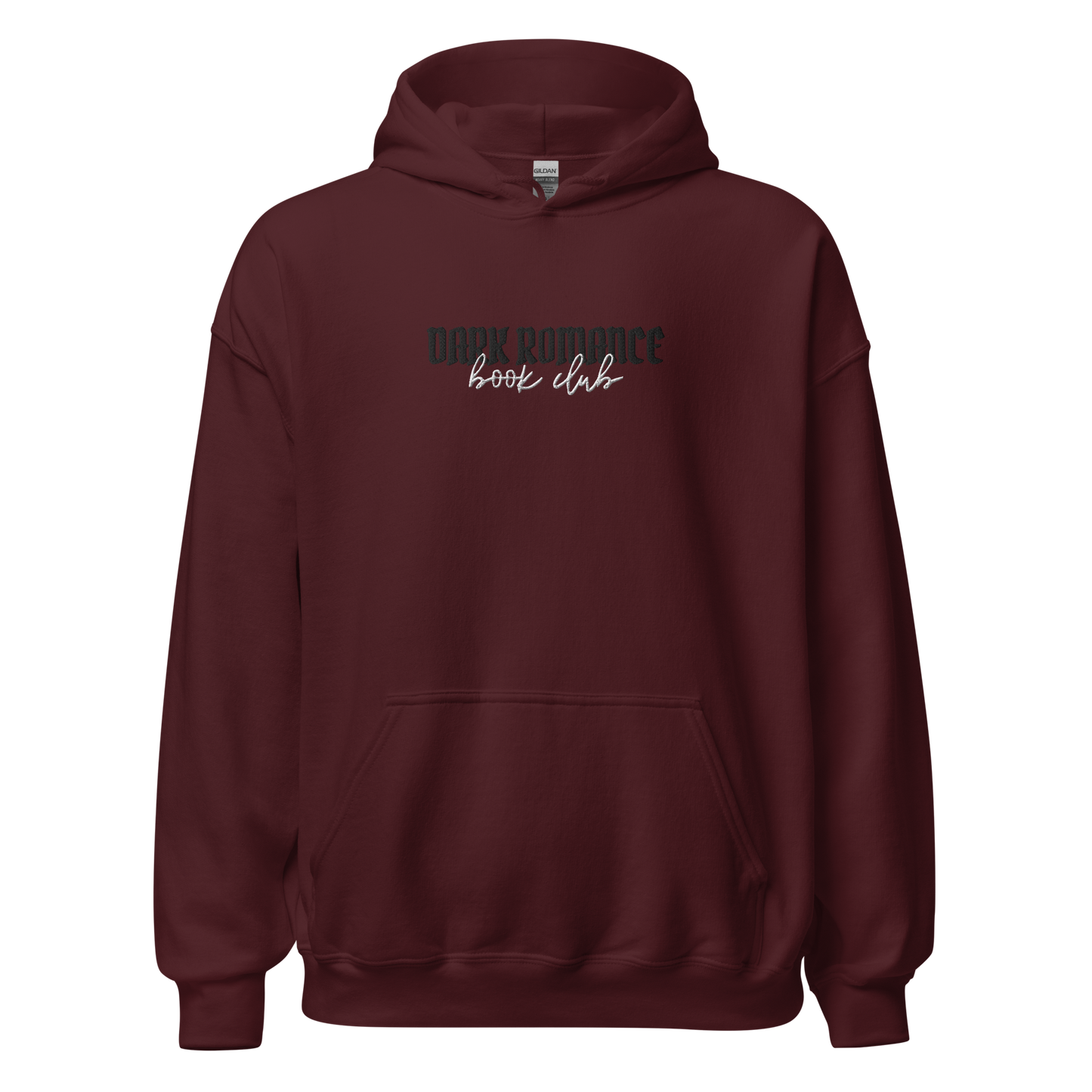 Dark Romance Hoodie Bestickt in Rot. Buch Merch für Dark Romance Leser. 