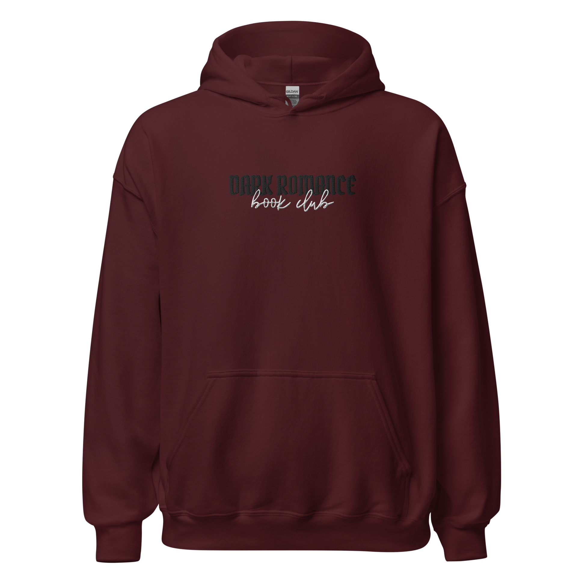 Dark Romance Hoodie Bestickt in Rot. Buch Merch für Dark Romance Leser. 