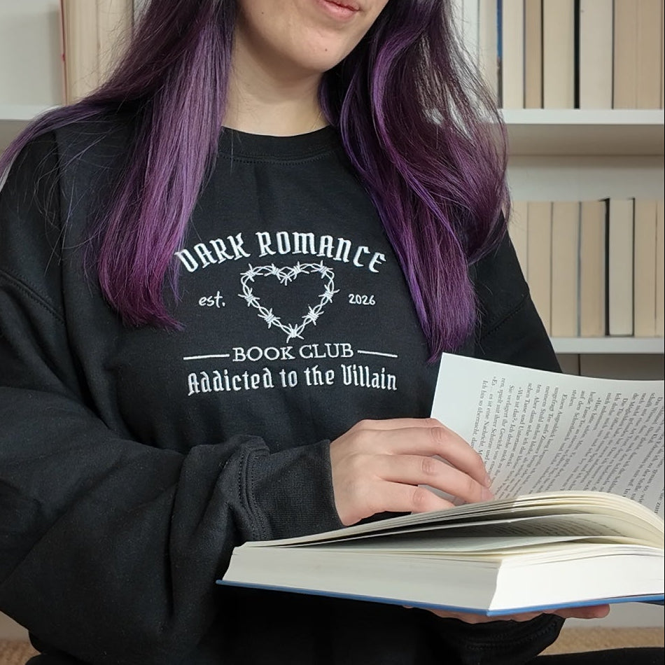 Dark Romance Sweatshirt Bestickt. Buch Merch für Dark Romance Leser. 
