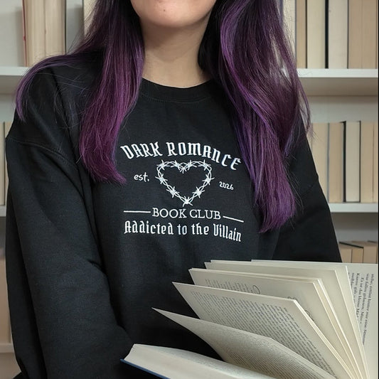 Dark Romance Sweatshirt Bestickt. Buch Merch für Dark Romance Leser. 