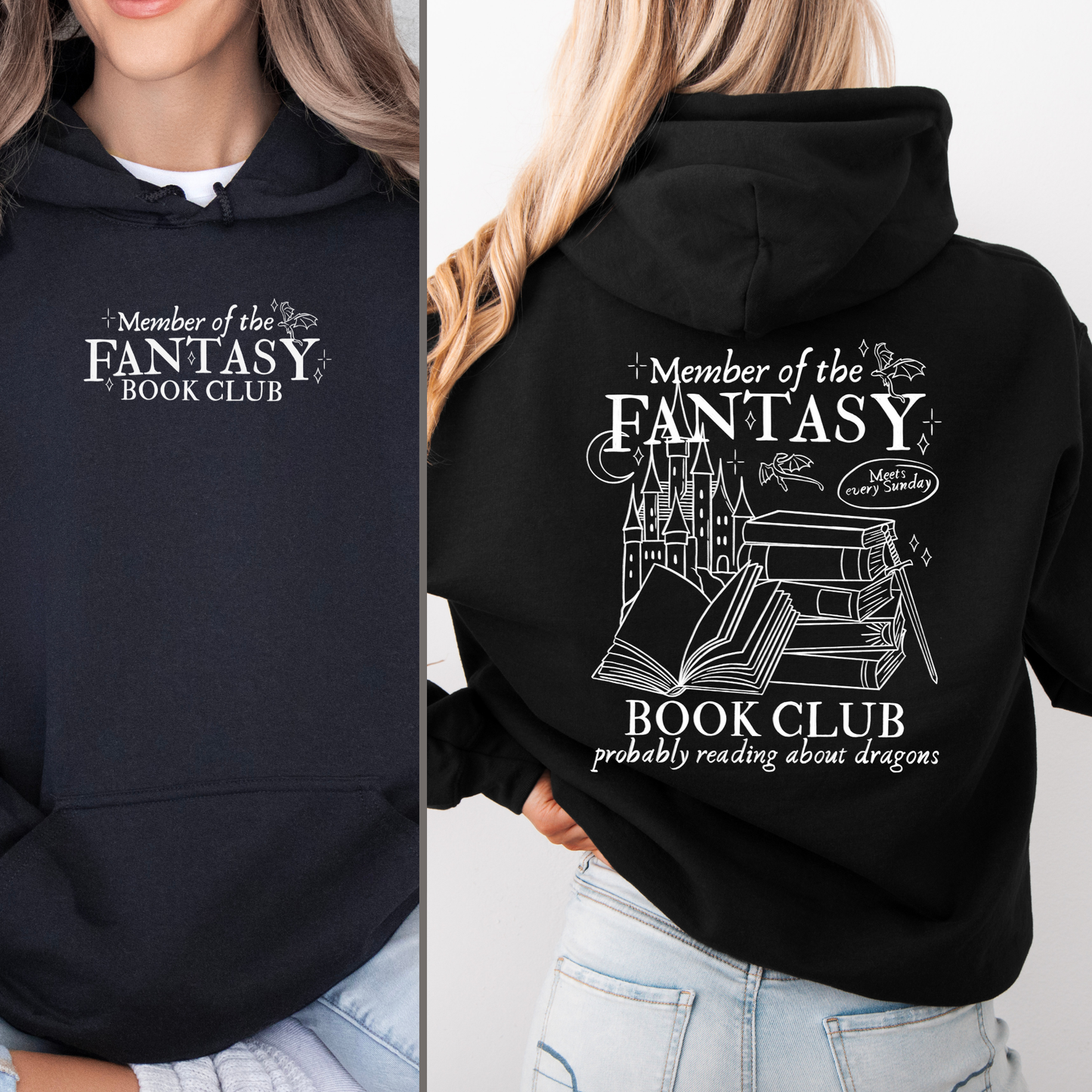 Hoodie | Fantasy Book Club | Druck | Rücken Print
