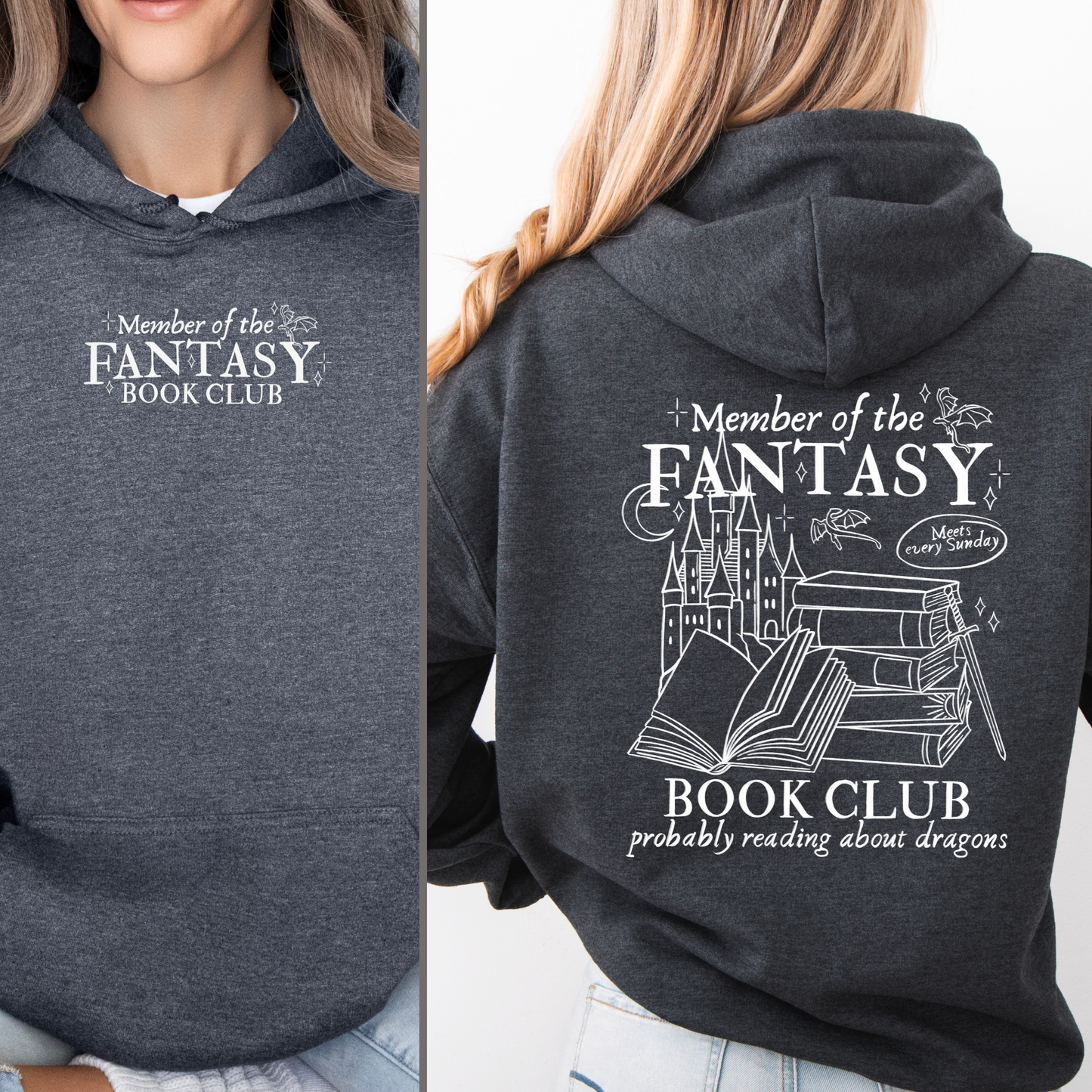 Hoodie | Fantasy Book Club | Druck | Rücken Print