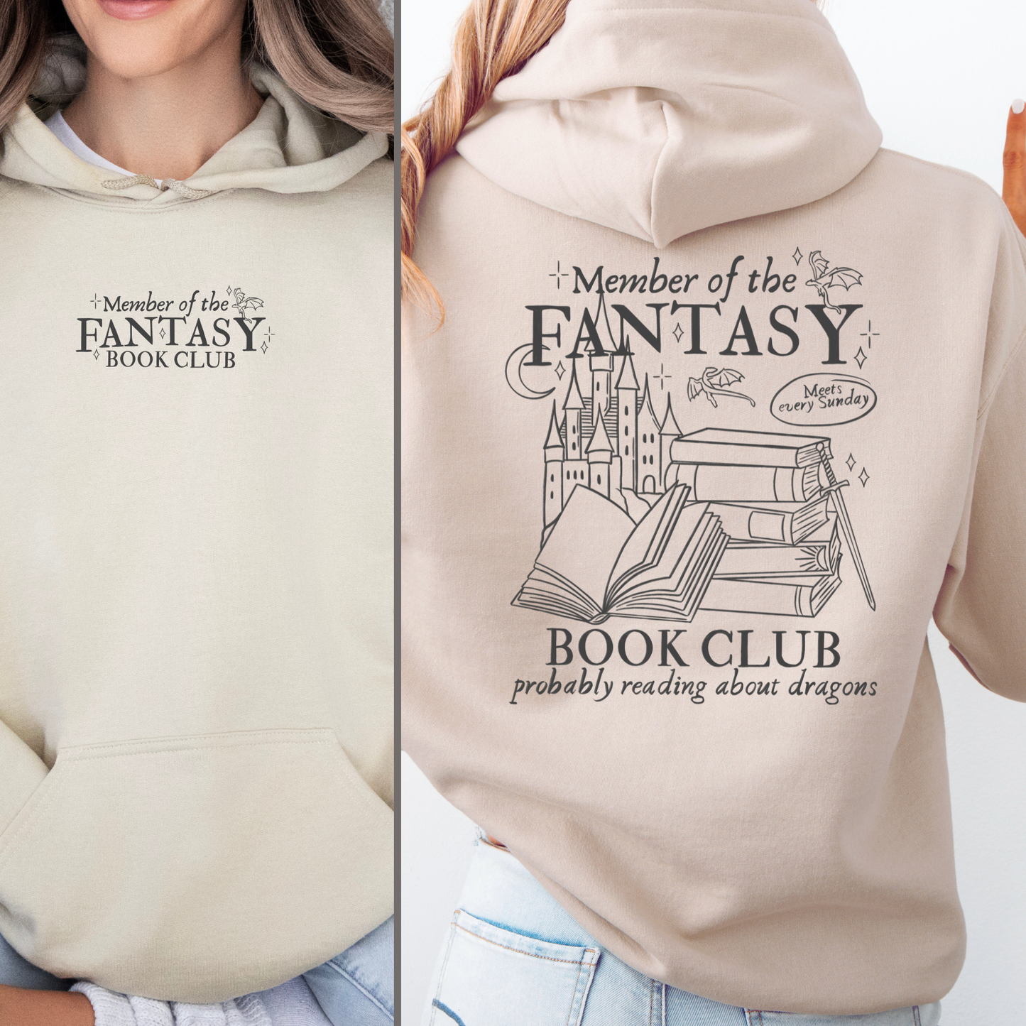 Hoodie | Fantasy Book Club | Druck | Rücken Print