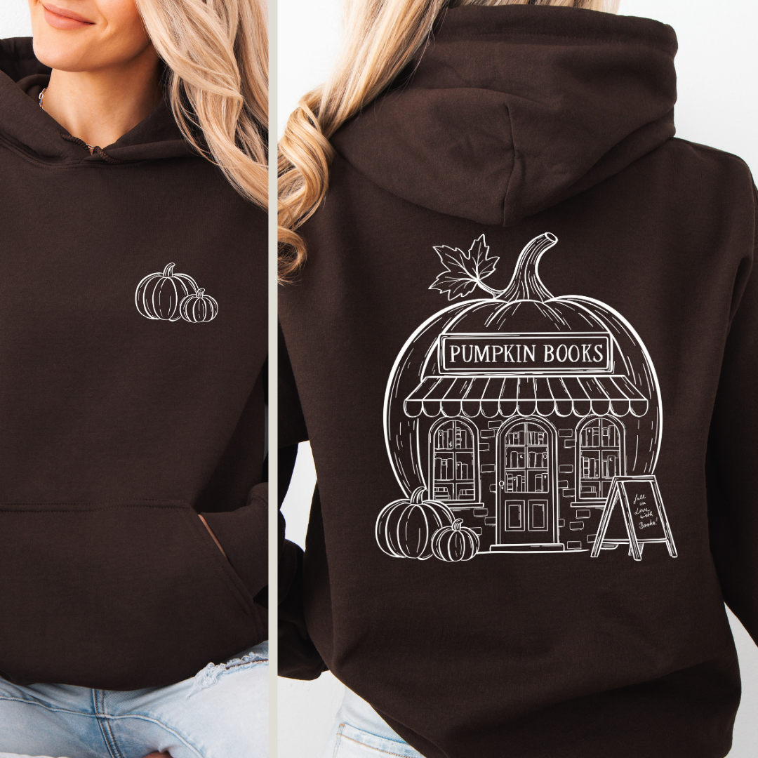 Bookish Hoodie - Pumpkin Bookstore mit Backprint