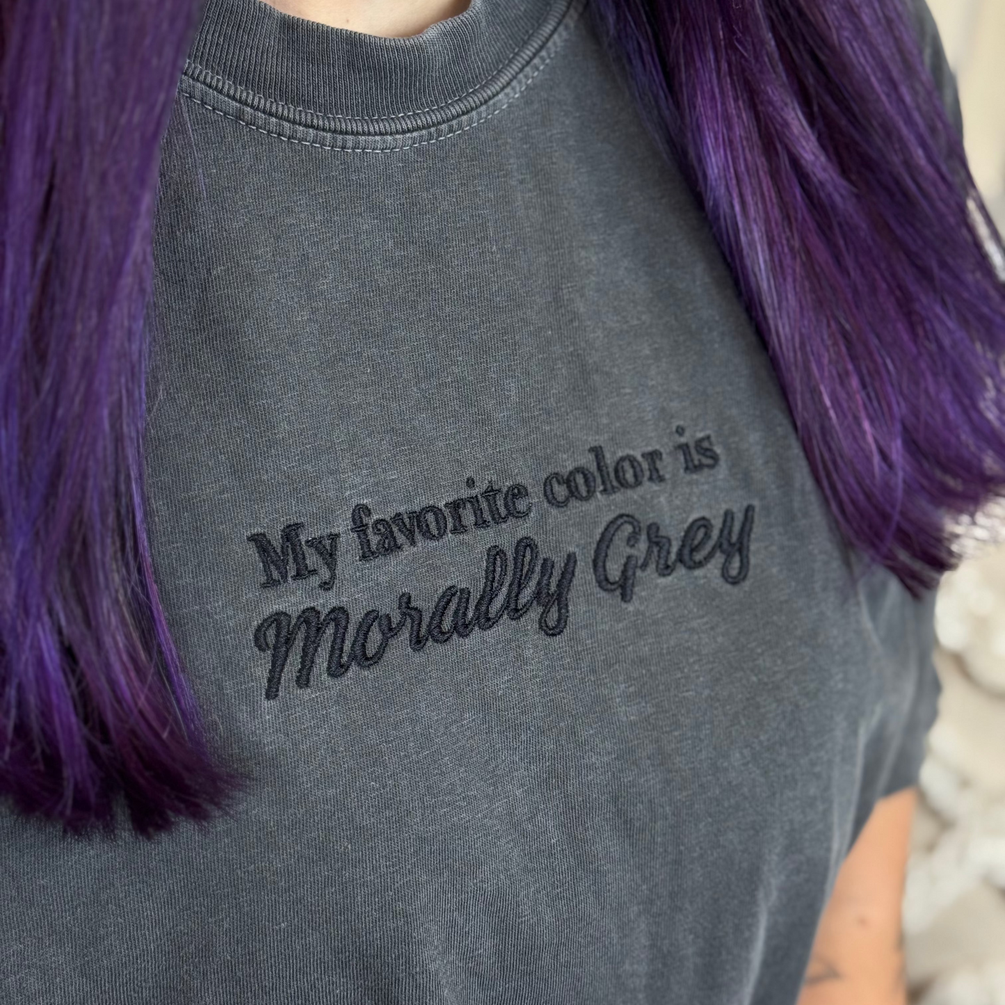 Premium T-Shirt | Morally Grey | bestickt | Bookish T-Shirt