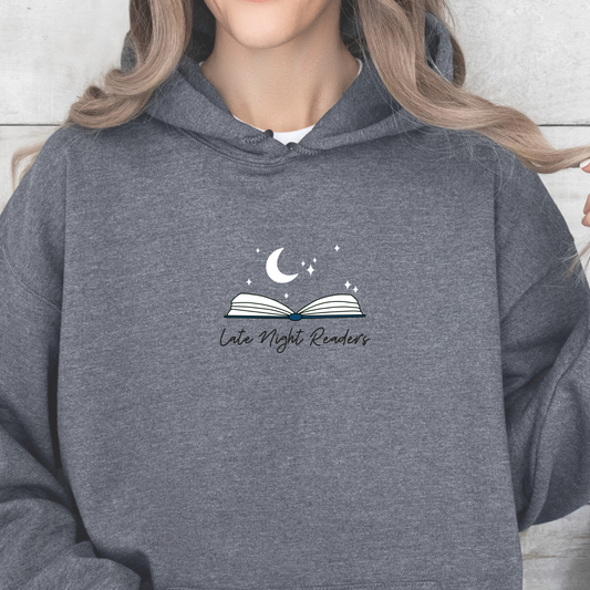 Hoodie | Late Night Readers | bestickt | Bookish Hoodie