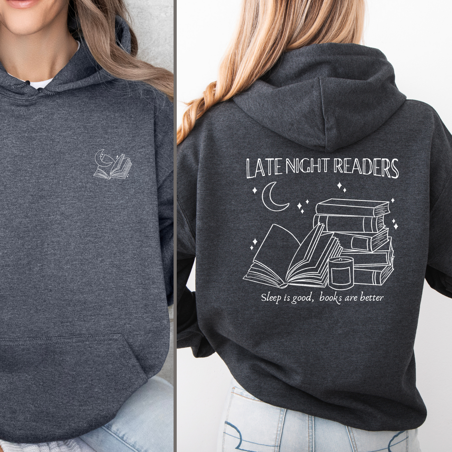 Hoodie | Late Night Readers | Druck | Bookish Hoodie