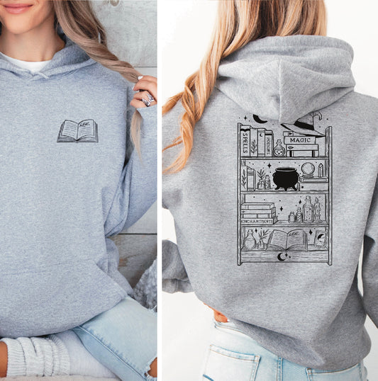 Hoodie | Witchy Bookshelf | Druck | Bookish Halloween