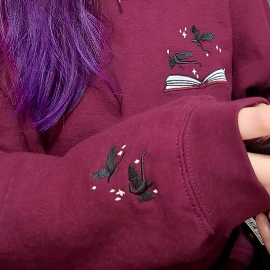 bookish dragons sweatshirt bestickt fantasy pullover drachen