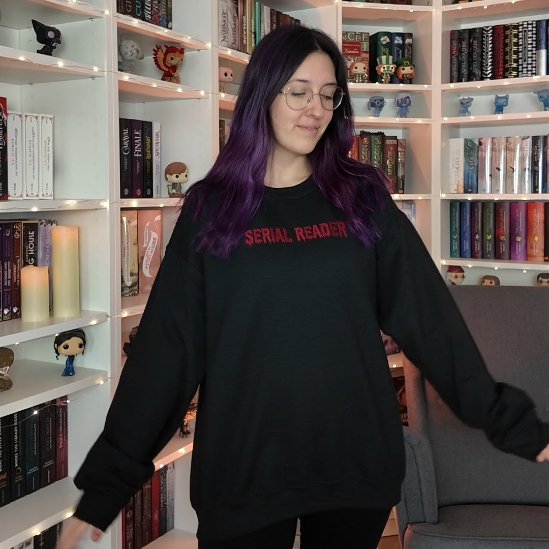 Bestickter Pullover für Leser Thriller Crime Bookish