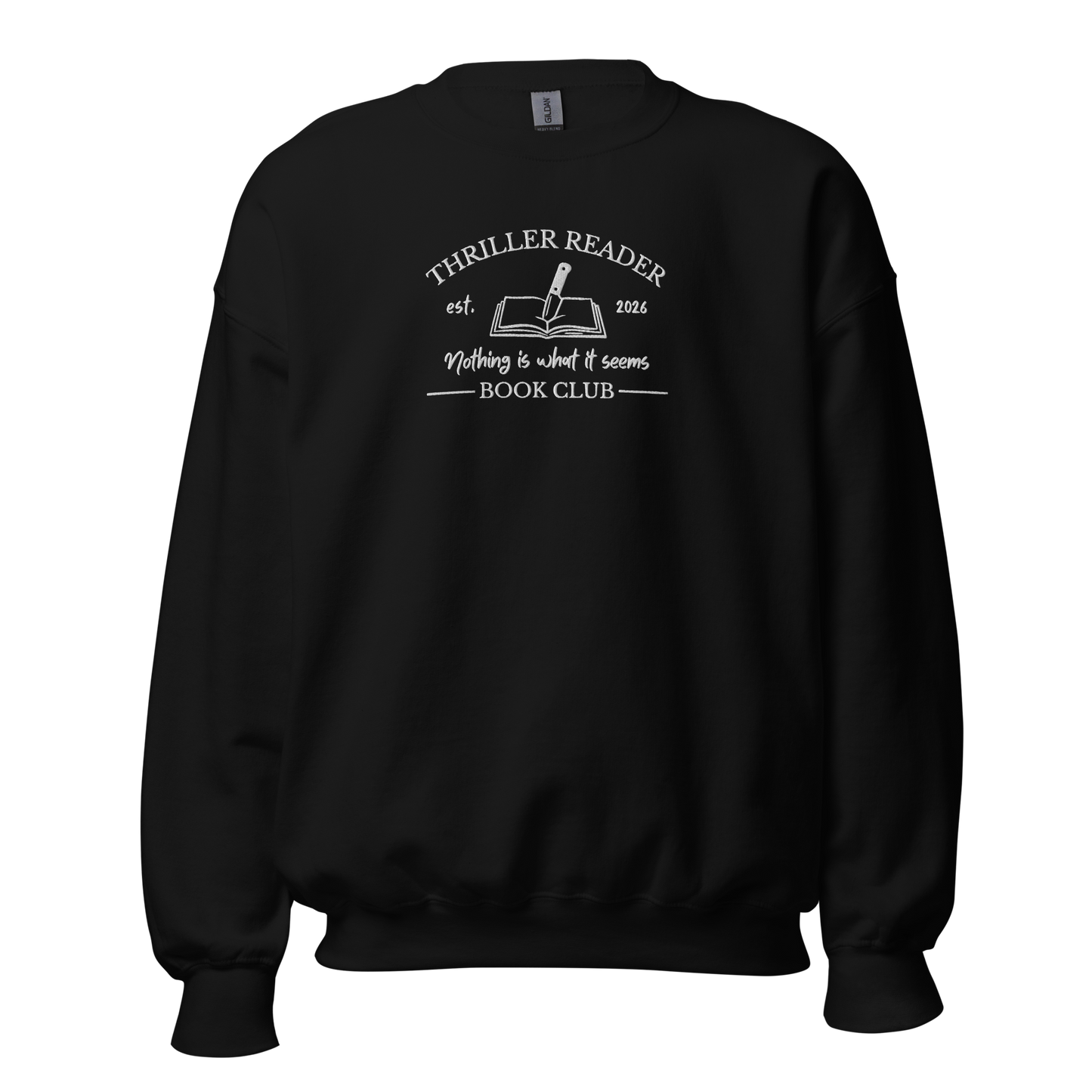 Thriller Book Club Sweatshirt bestickt schwarz Bookish Merch