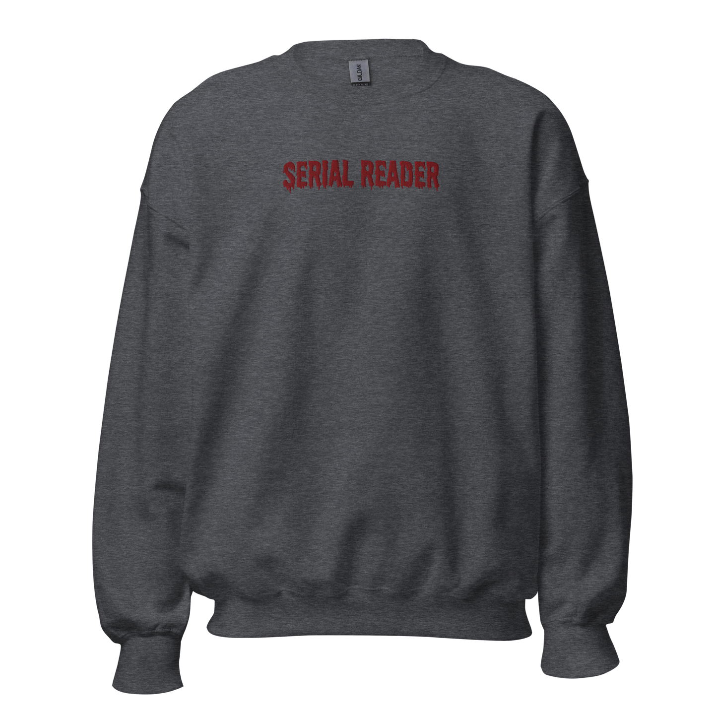 Serial Reader Sweatshirt bestickt grau Thriller Merch