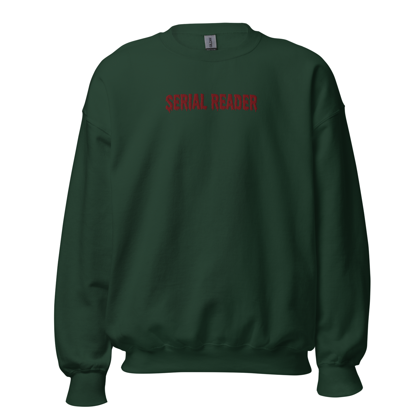 Serial Reader Sweatshirt bestickt grün Thriller Merch