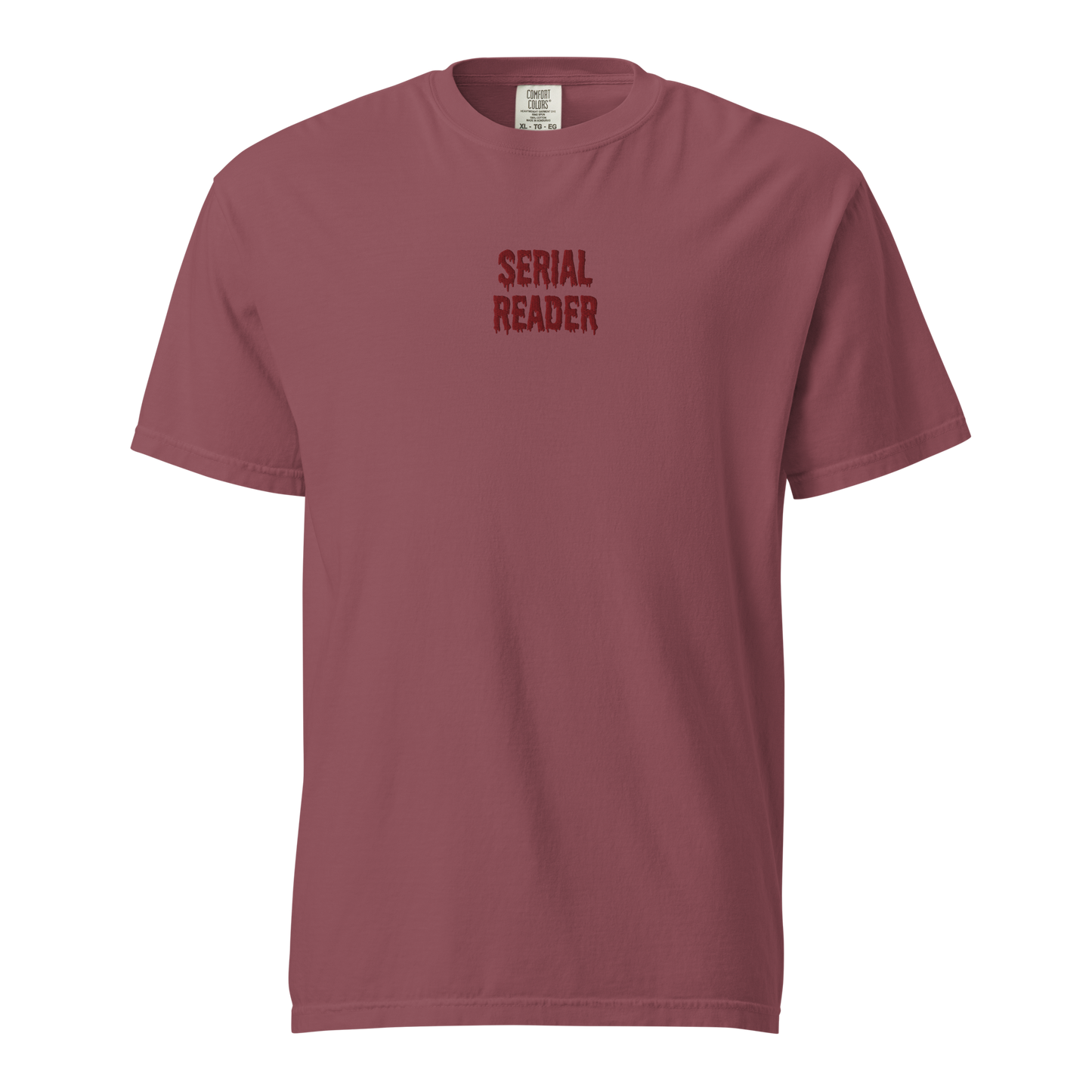 Serial Reader T-Shirt bestickt rot