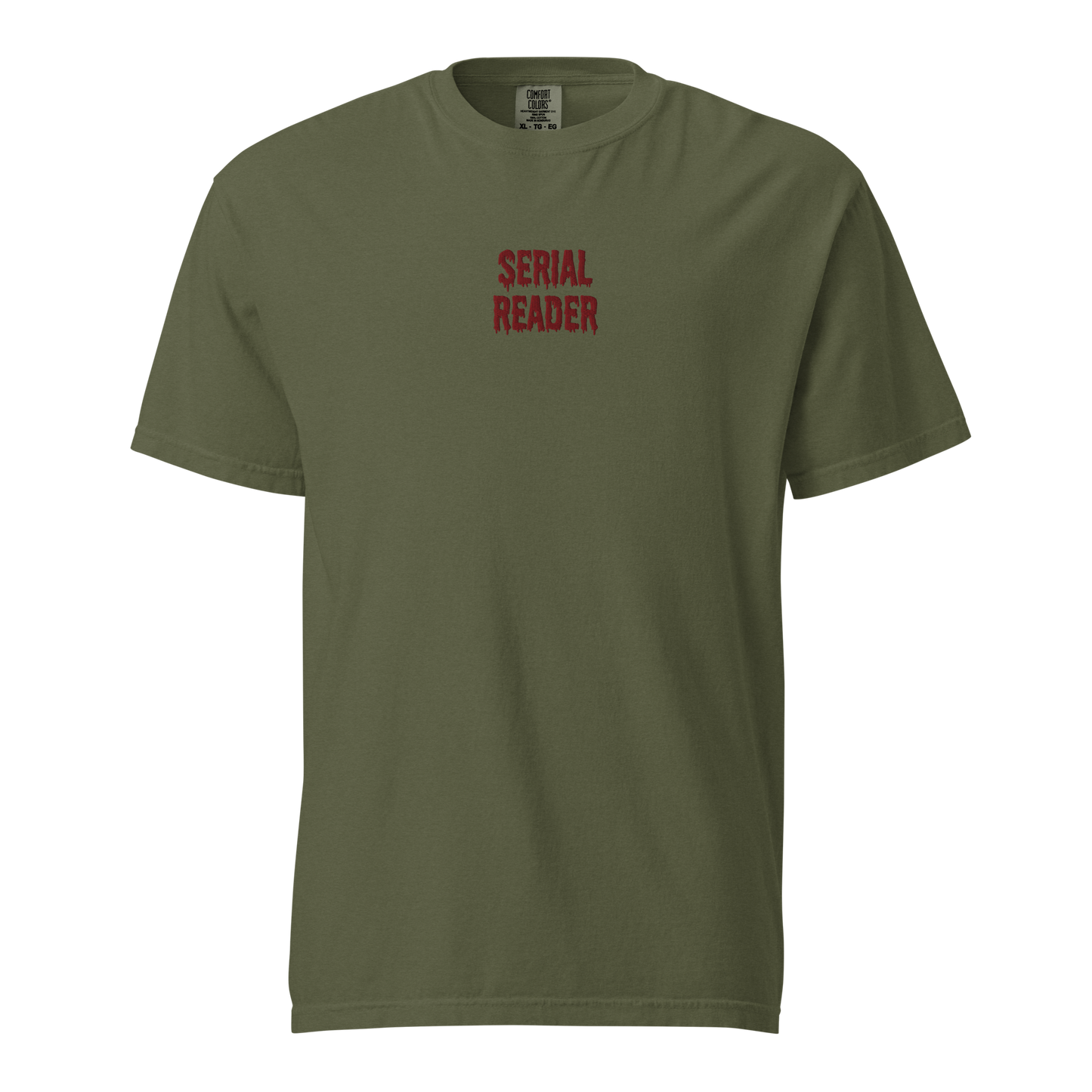 Serial Reader T-Shirt bestickt grün