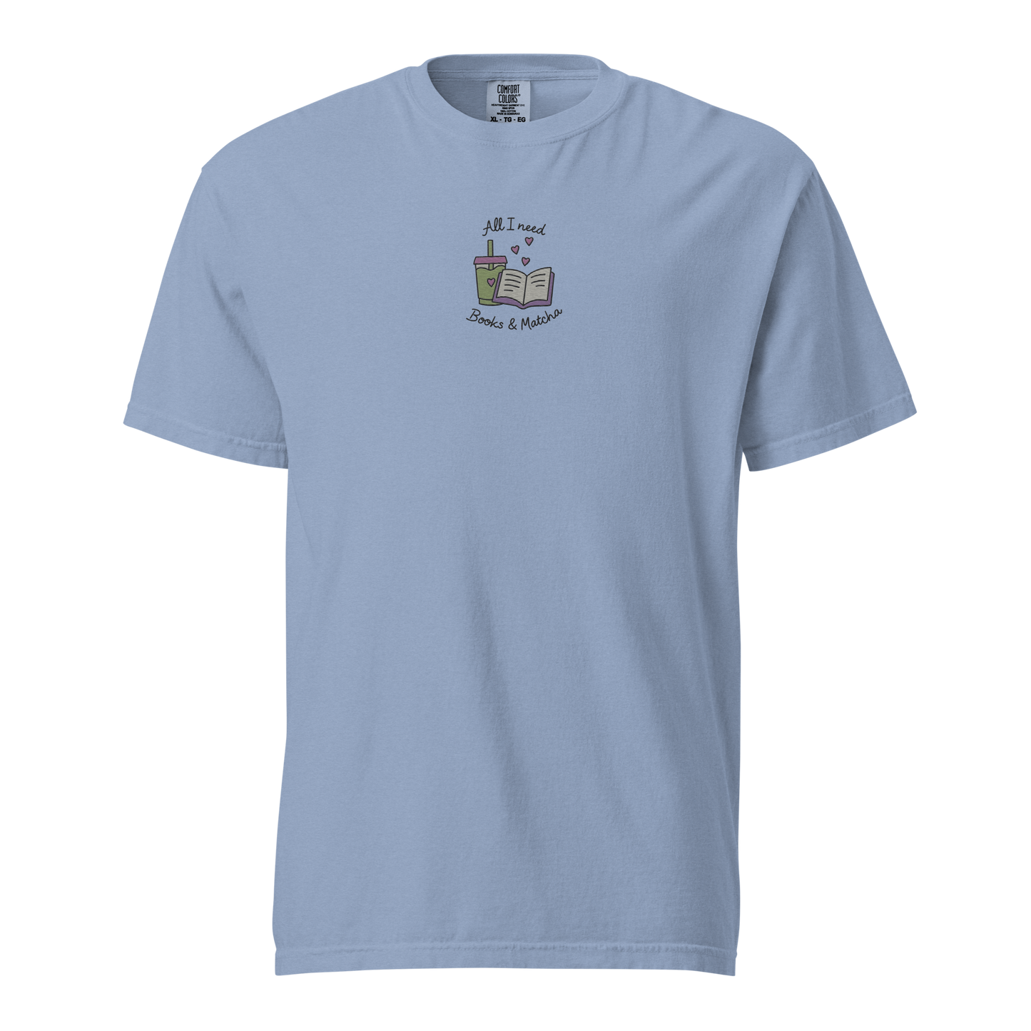 Books and Matcha Merch Shirt blau