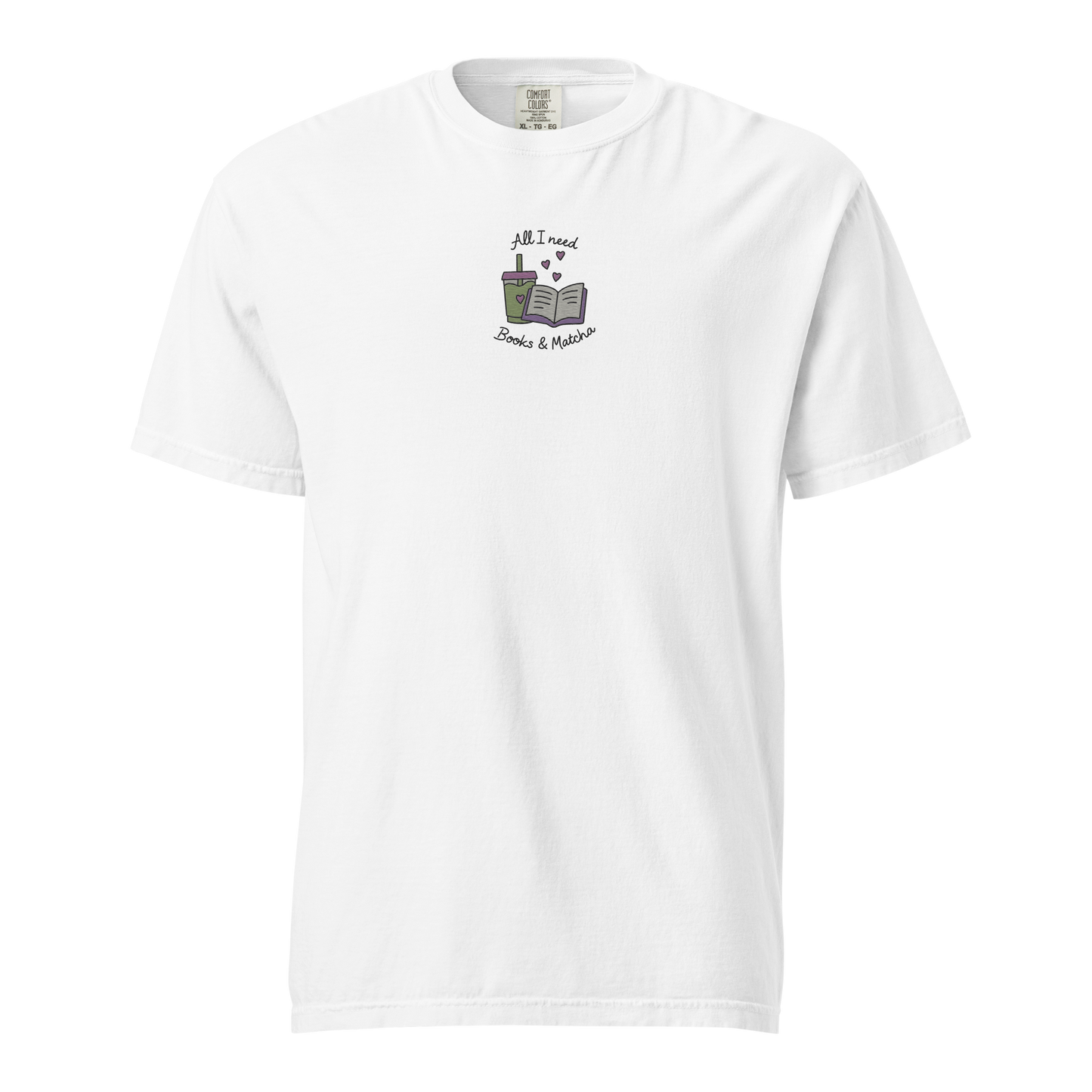 Books and Matcha Merch Shirt weiß