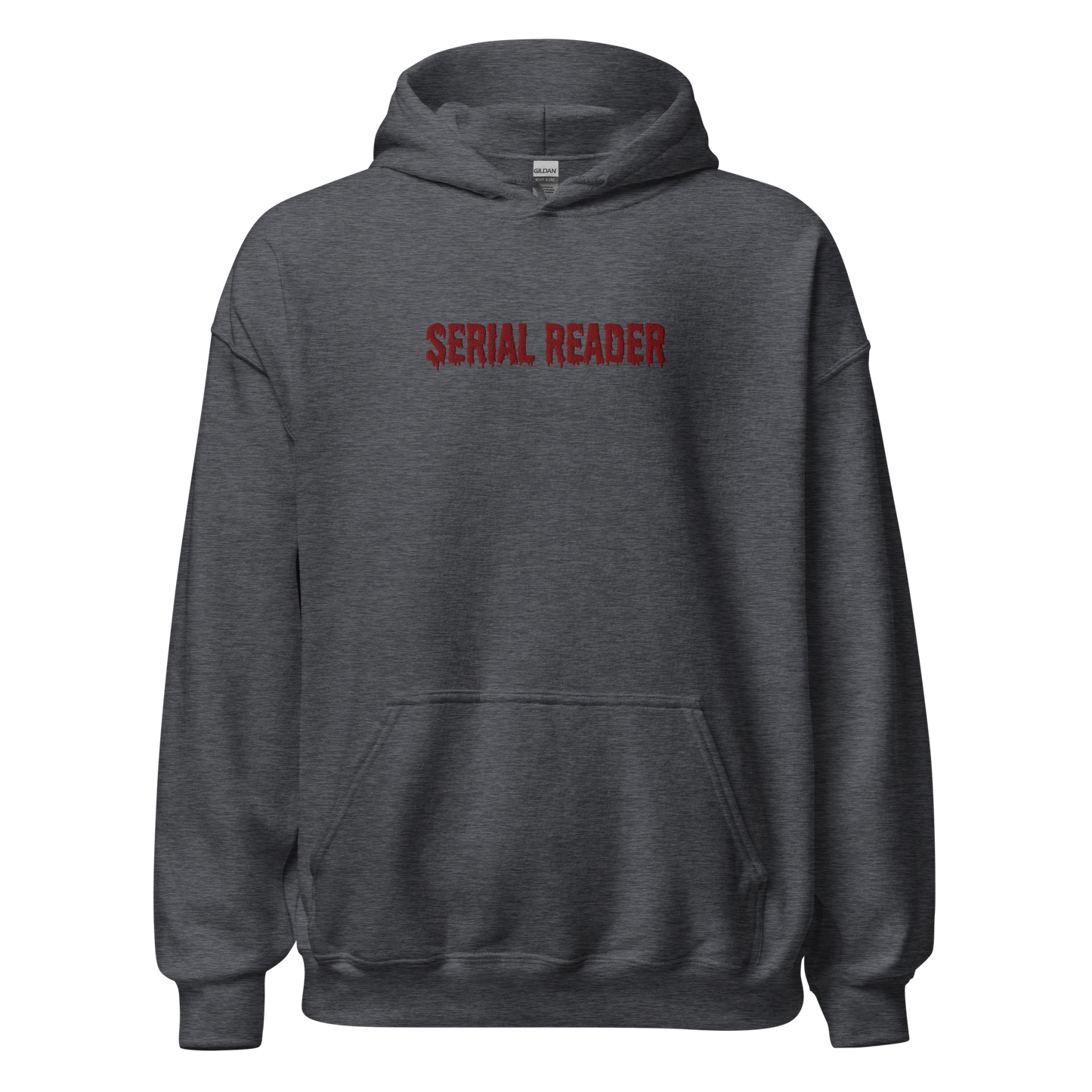Serial Reader Hoodie bestickt grau Bookish Merch
