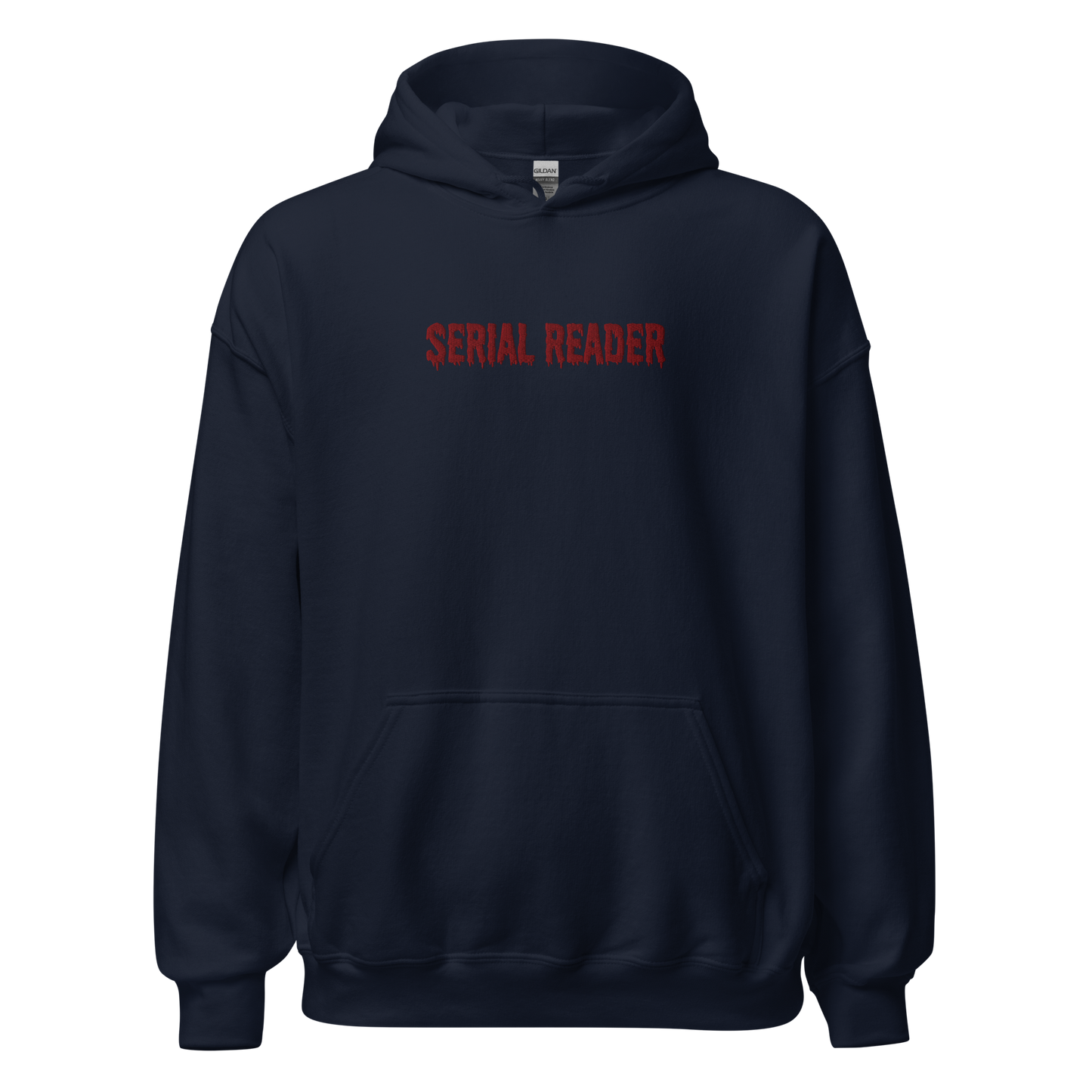 Serial Reader Hoodie bestickt blau Bookish Merch